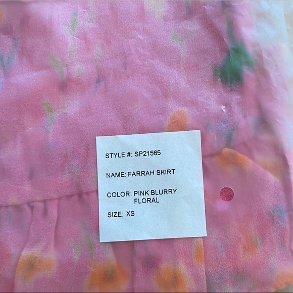 Generation Love Farrah Pink Floral Silk Skirt (XS) - Picture 11 of 13